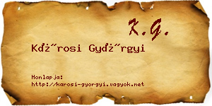Károsi Györgyi névjegykártya