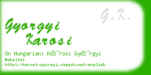 gyorgyi karosi business card